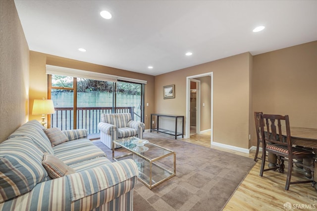 living room with wood-type flooring