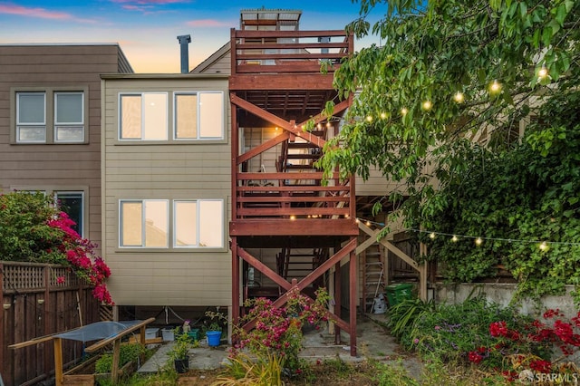 63-65 Jersey St, San Francisco, CA 94114 - back of house featuring stairway and a wooden deck