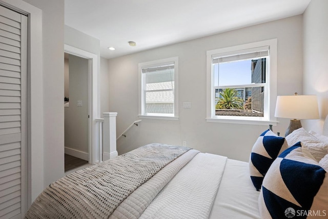3790 Cesar Chavez St, San Francisco, CA 94110 - bedroom featuring multiple windows, recessed lighting, and baseboards