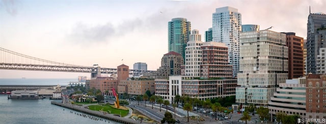 city view with a water view