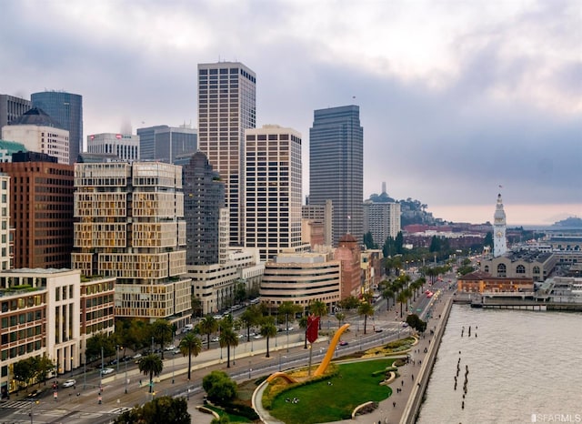 view of city featuring a water view