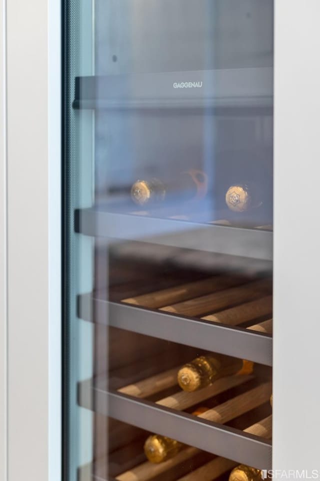 details featuring wine cooler