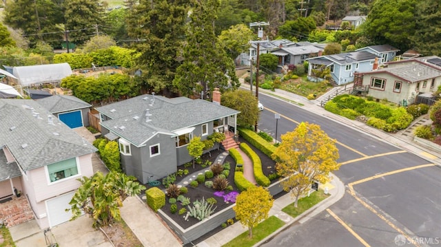 aerial view with a residential view