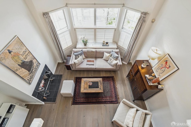 living room featuring wood finished floors