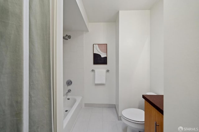 75 Moss St Unit 14, San Francisco, CA 94103 - bathroom with toilet, tile patterned flooring, tub / shower combination, vanity, and baseboards