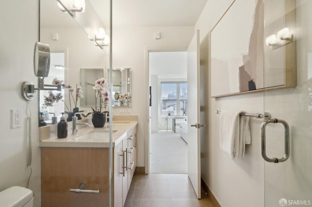 75 Moss St Unit 14, San Francisco, CA 94103 - bathroom featuring vanity, tile patterned floors, toilet, and baseboards