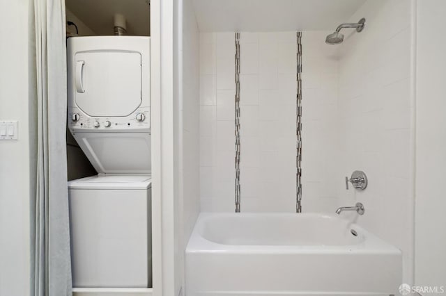 75 Moss St Unit 14, San Francisco, CA 94103 - full bathroom with stacked washer / drying machine and shower / tub combination