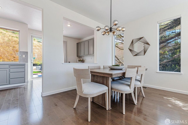 32 Highcrest Ln, South San Francisco, CA 94080 - dining space featuring wood finished floors, baseboards, a chandelier, and recessed lighting