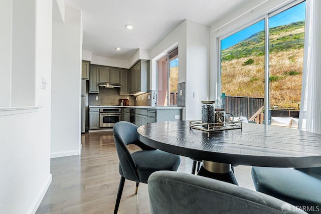 32 Highcrest Ln, South San Francisco, CA 94080 - dining space featuring baseboards, light wood-style floors, and recessed lighting
