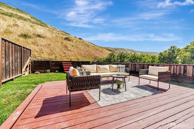 32 Highcrest Ln, South San Francisco, CA 94080 - deck featuring a mountain view and an outdoor living space