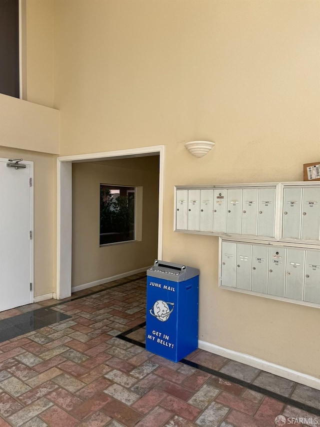 interior space featuring a mail area