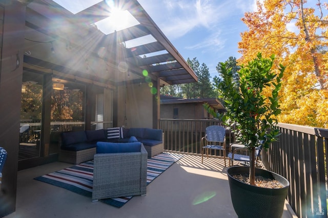 view of patio / terrace featuring an outdoor hangout area