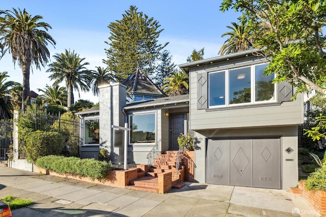 view of front of house with a garage