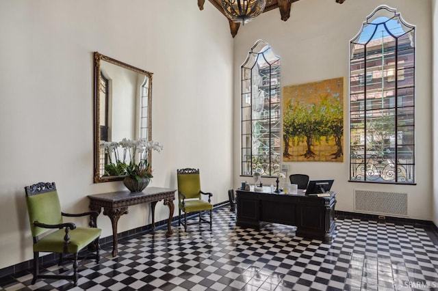 1101 Green St Unit 1402, San Francisco, CA 94109 - office featuring tile patterned floors, plenty of natural light, and baseboards