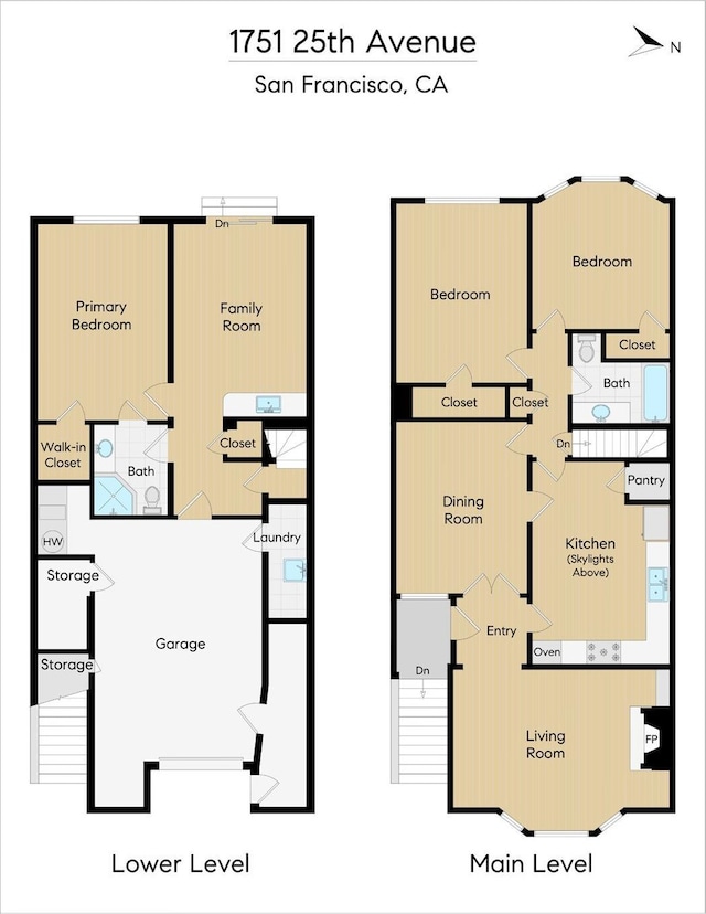 1751 25th Ave, San Francisco, CA 94122 - view of floor plan / room layout