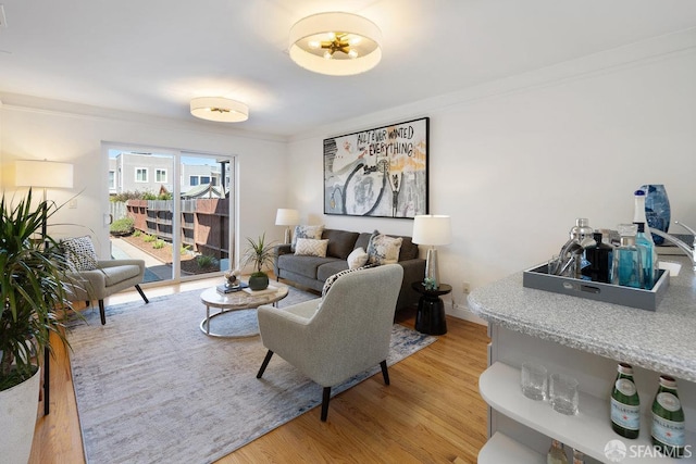 1751 25th Ave, San Francisco, CA 94122 - living room featuring ornamental molding and light wood-type flooring
