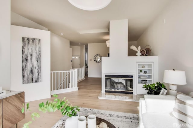 living room featuring light hardwood / wood-style flooring