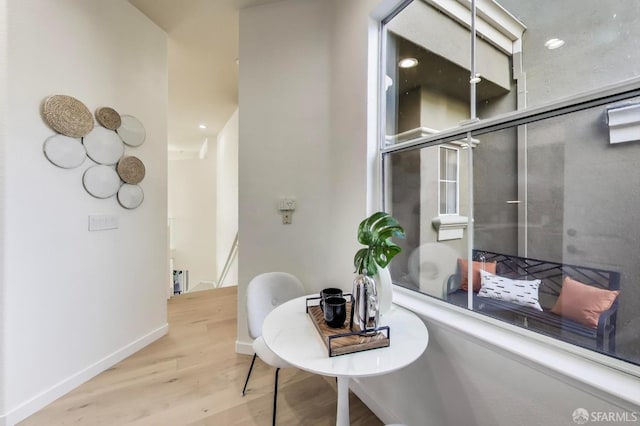 interior space featuring light wood-type flooring