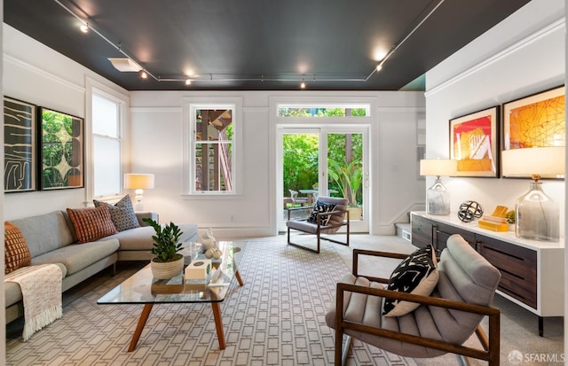 49 Hill St, San Francisco, CA 94110 - living room featuring track lighting and a bar