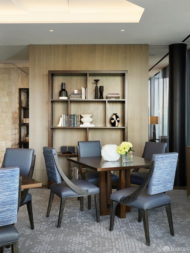 dining room with carpet flooring