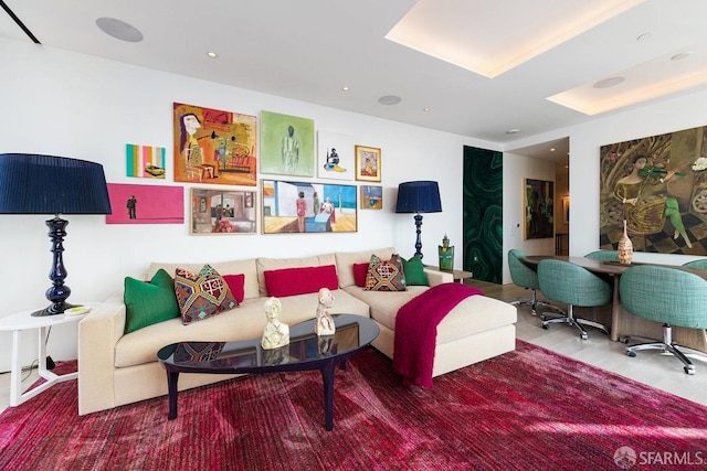 living room featuring wood-type flooring