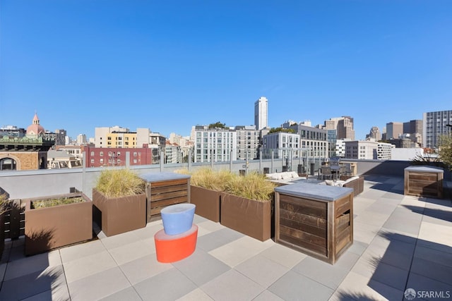 view of patio featuring a view of city