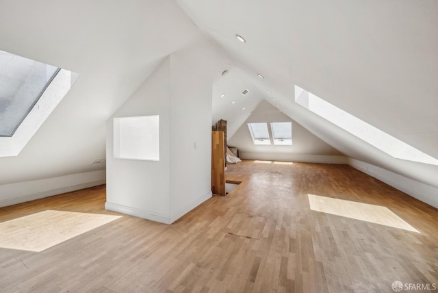 4020 20th St, San Francisco, CA 94114 - bonus room with a skylight, lofted ceiling, and light wood finished floors