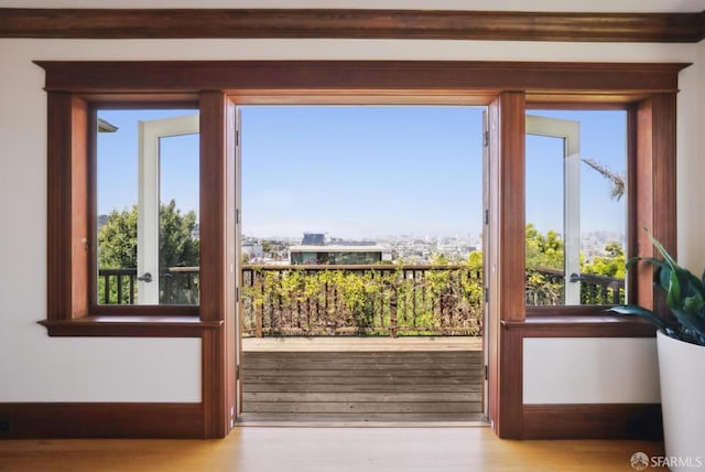 4020 20th St, San Francisco, CA 94114 - entryway with wood finished floors, baseboards, and healthy amount of natural light