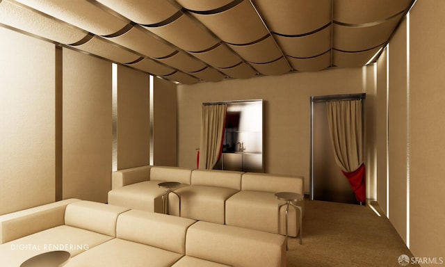 view of carpeted cinema room