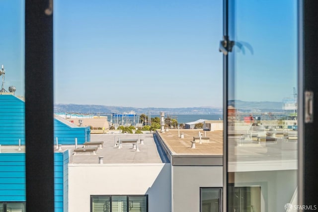 view of water feature with a mountain view