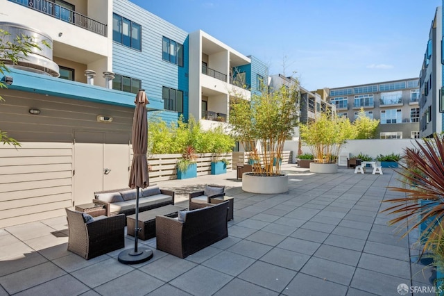 view of patio with outdoor lounge area