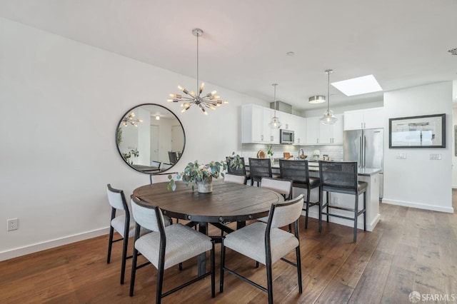 dining area featuring dark hardwood / wood-style floors