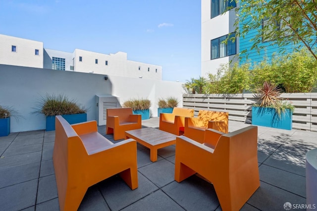 view of patio / terrace with an outdoor living space