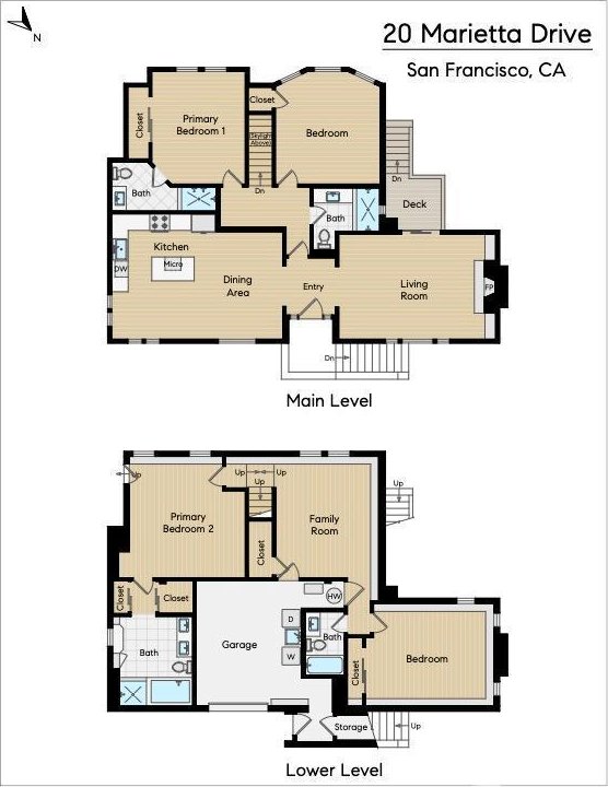 20 Marietta Dr, San Francisco, CA 94127 - floor plan / room layout