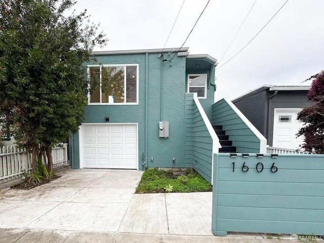 view of front of house with a garage