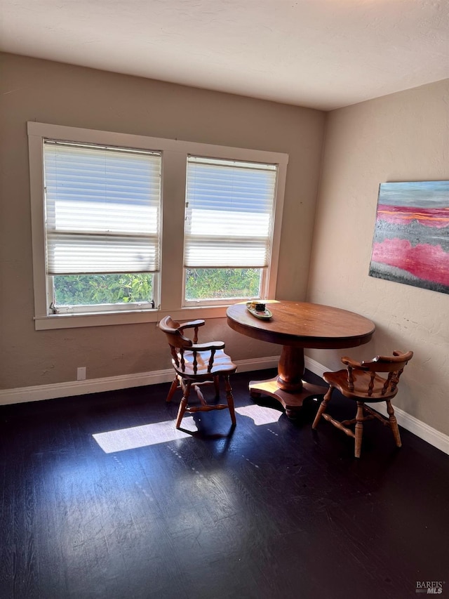 dining area with wood-type flooring