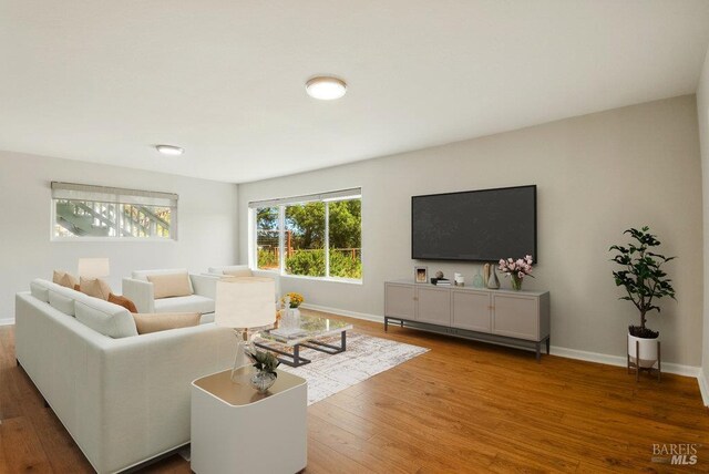 1685 Bay Flat Rd, Bodega Bay, CA 94923 - living room with wood finished floors and baseboards