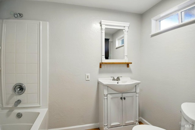 1685 Bay Flat Rd, Bodega Bay, CA 94923 - full bath with toilet, vanity, and shower / washtub combination