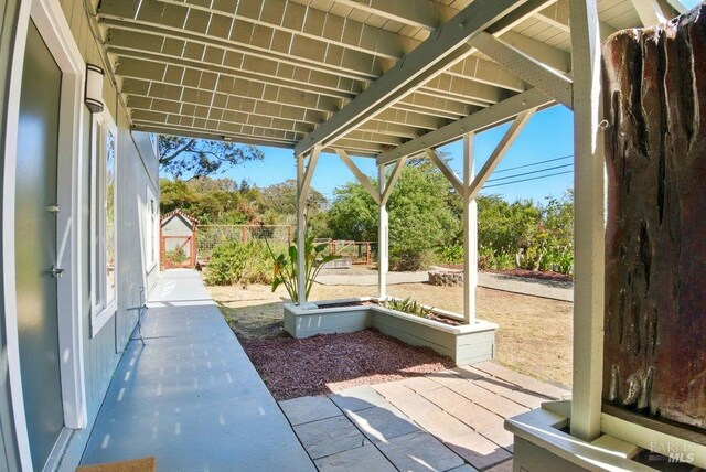 1685 Bay Flat Rd, Bodega Bay, CA 94923 - fenced backyard with a patio area