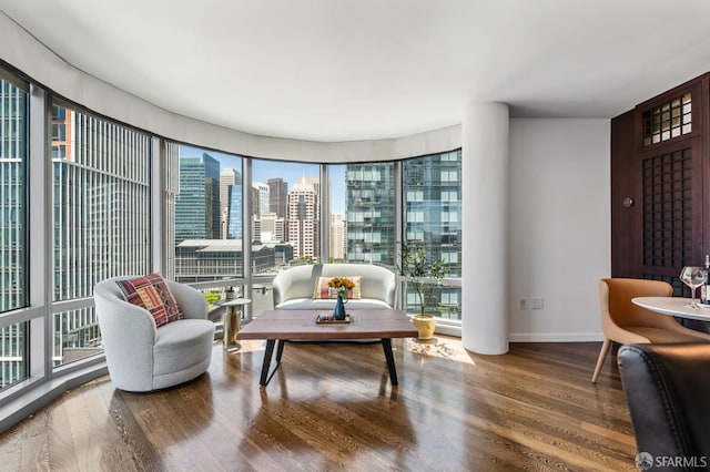 333 1st St Unit N1404, San Francisco, CA 94105 - sitting room featuring wood finished floors, plenty of natural light, and a city view