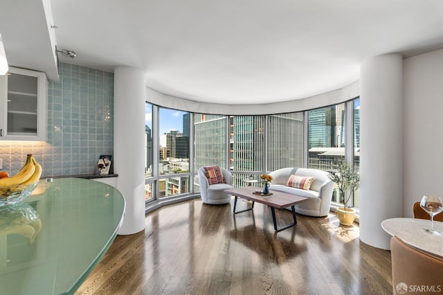 333 1st St Unit N1404, San Francisco, CA 94105 - living room with wood finished floors and a view of city