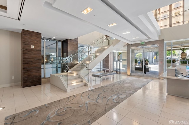 333 1st St Unit N1404, San Francisco, CA 94105 - common area with stairs and expansive windows