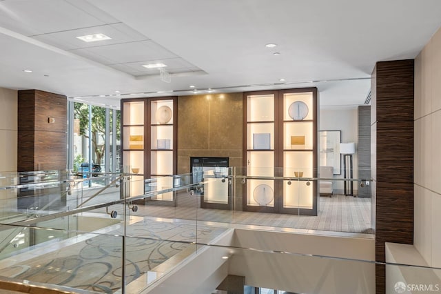 333 1st St Unit N1404, San Francisco, CA 94105 - corridor with floor to ceiling windows and recessed lighting