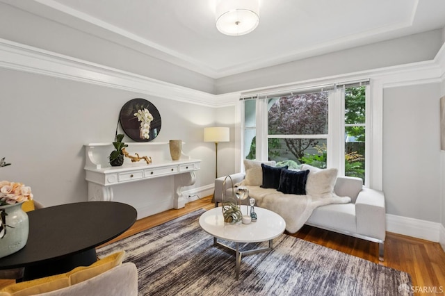1250 Vallejo St Unit 2, San Francisco, CA 94109 - living area featuring wood finished floors and a tray ceiling