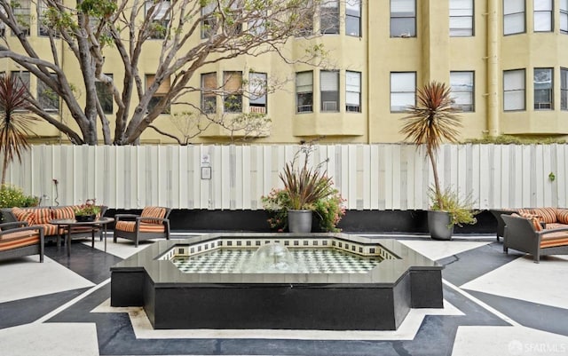 view of patio featuring an outdoor living space