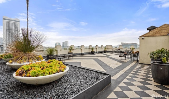 view of patio / terrace with a view of city