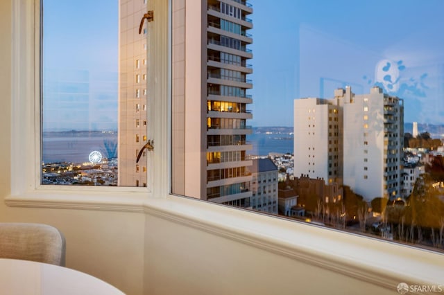 balcony with a view of city