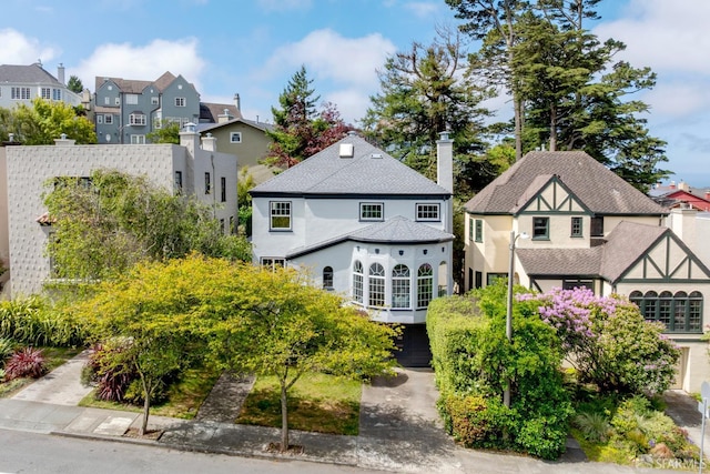 192 Yerba Buena Ave, San Francisco, CA 94127 - back of property with a residential view, stucco siding, and a chimney