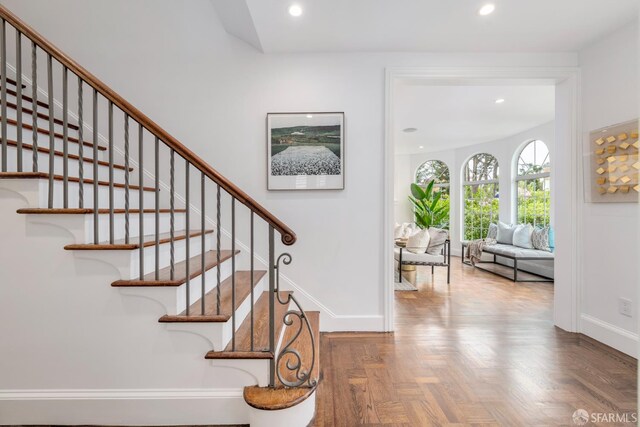 192 Yerba Buena Ave, San Francisco, CA 94127 - staircase featuring baseboards and recessed lighting