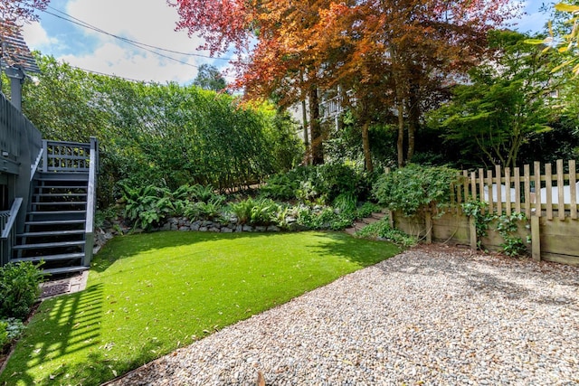 192 Yerba Buena Ave, San Francisco, CA 94127 - view of yard with stairway and a wooden deck